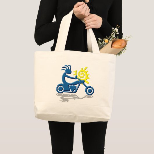 Kokopelli Chopper Grote Tote Bag (Voorkant (product))