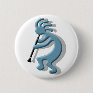 Kokopelli Clarinet Ronde Button 5,7 Cm