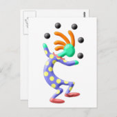 Kokopelli Clown Briefkaart (Voorkant / Achterkant)