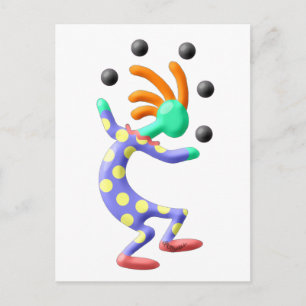 Kokopelli Clown Briefkaart