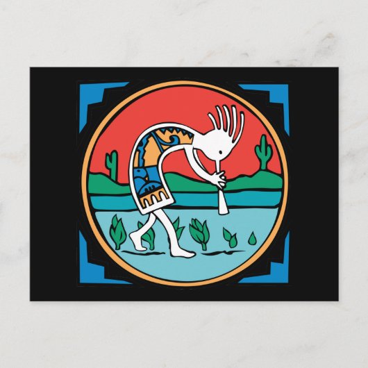Kokopelli Color Briefkaart (Voorkant)