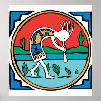 Kokopelli Color Poster