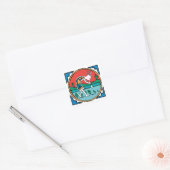 Kokopelli Color Vierkante Sticker (Envelop)