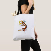 Kokopelli Concert Cool Mode Native American Tote Bag (Dichtbij)