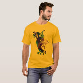 Kokopelli Dance Musician Gold T-shirt (Voorkant volledig)