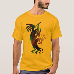 Kokopelli Dance Musician Gold T-shirt