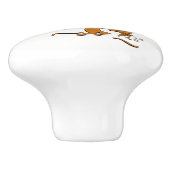 Kokopelli Dancing Musicians Keramische Knop (Zijkant)