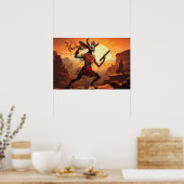 Kokopelli dansen op Cliff Edge Poster (Keuken)