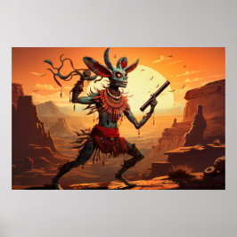 Kokopelli dansen op Cliff Edge Poster