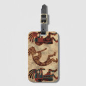 Kokopelli dansers woestijnkleuren bagagelabel (Voorkant (verticaal))