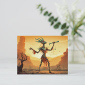 Kokopelli danst op de canyon verdieping briefkaart (Staand voorkant)