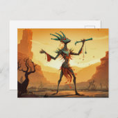 Kokopelli danst op de canyon verdieping briefkaart (Voorkant / Achterkant)