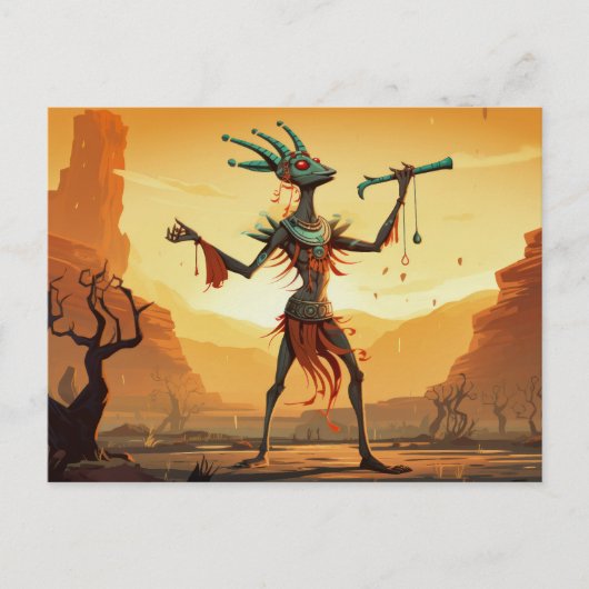 Kokopelli danst op de canyon verdieping briefkaart (Voorkant)