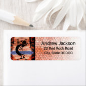 Kokopelli Desert Landscape Return Label (Insitu)