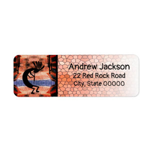 Kokopelli Desert Landscape Return Label