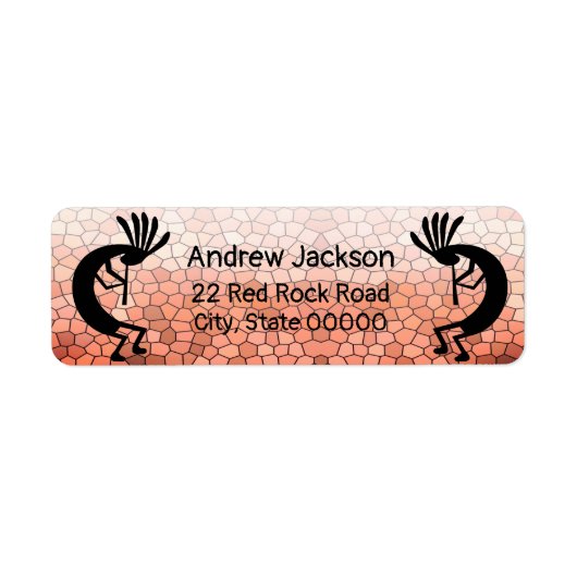 Kokopelli Desert Mobasaal Return Address Label (Voorkant)