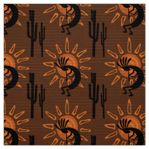 Kokopelli Desert Southwest Sun Brown Stof
