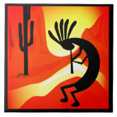 Kokopelli Desert Sunset 6" Tegeltje (Voorkant)