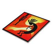 Kokopelli Desert Sunset 6" Tegeltje (Zijkant)
