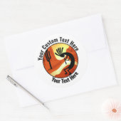 Kokopelli Desert Sunset Custom 3" Ronde Sticker (Envelop)