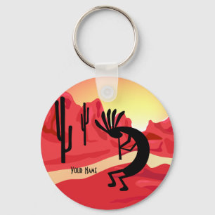 Kokopelli Desert Sunset Custom Sleutelhanger