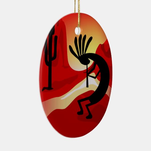 Kokopelli Desert Sunset Kerstmis Ornament (Rechts)