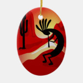 Kokopelli Desert Sunset Kerstmis Ornament (Voorkant)