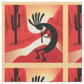 Kokopelli Desert Sunset Southwest Stof (Close Up)