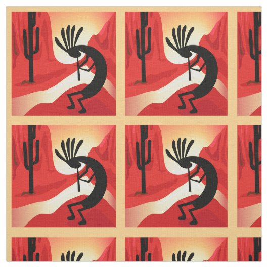 Kokopelli Desert Sunset Southwest Stof (Swatch)