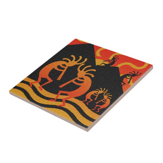 Kokopelli Desert Sunset Southwest Tegeltje (Zijkant)