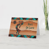 KOKOPELLI DIE FLUIT SPEELT FEESTDAGEN KAART (Voorkant)