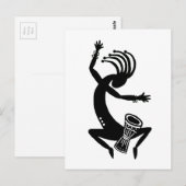 Kokopelli Drumming Briefkaart (Voorkant / Achterkant)