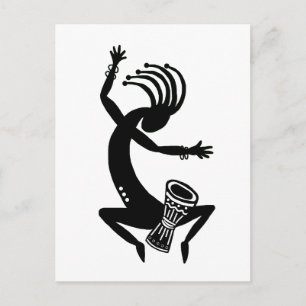 Kokopelli Drumming Briefkaart