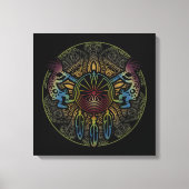 Kokopelli Duo - Man in het doolhof - Dreamcatcher Canvas Afdruk (Voorkant)