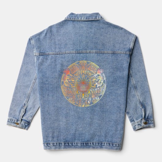 Kokopelli Duo - Man in het doolhof - Dreamcatcher Denim Jacket (Achterkant)