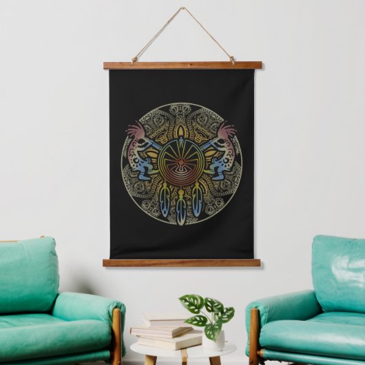 Kokopelli Duo - Man in het doolhof - Dreamcatcher Hangend Wandkleed (Woonkamer)