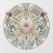 Kokopelli Duo - Man in het doolhof - Dreamcatcher  Raamsticker (Vel)