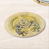 Kokopelli Duo - Man in het doolhof - zo 1 Ronde Kartonnen Onderzetter (Gebogen)