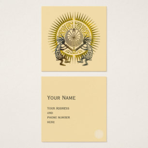 Kokopelli Duo - Man in het doolhof - zo 1 Vierkante Visitekaartjes
