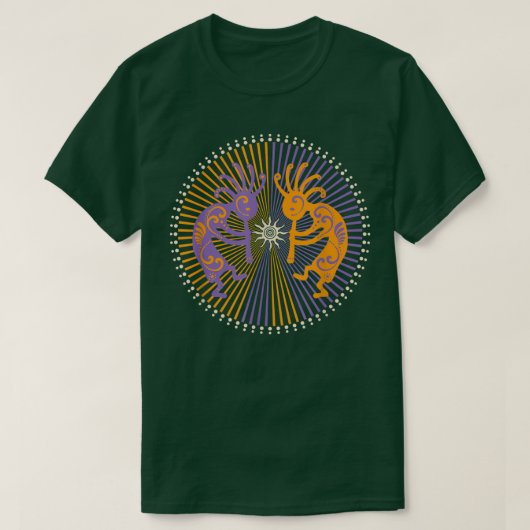 Kokopelli Duo - Rays Circle - Spirit Of Sun Music  T-shirt (Design voorkant)