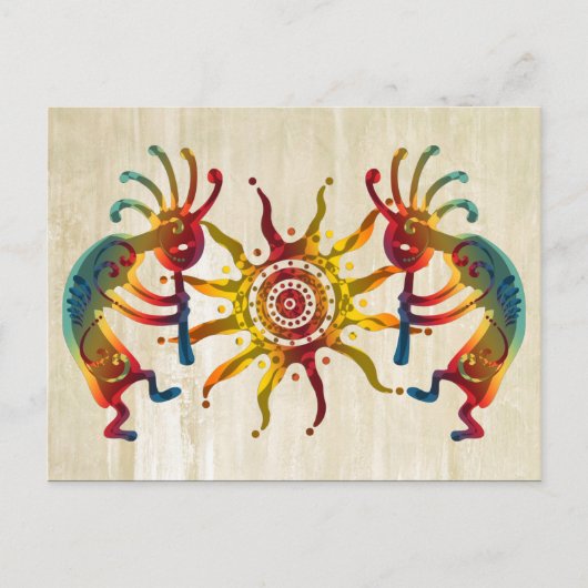 KOKOPELLI DUO SUN en uw ideeën Briefkaart (Voorkant)