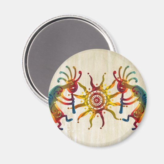 KOKOPELLI DUO SUN en uw ideeën Magneet (Voorkant / Achterkant)