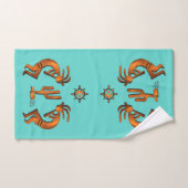 Kokopelli en cactus bad handdoek (Handdoek)
