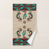 Kokopelli en cactus bad handdoek (Handdoek)