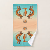 Kokopelli en cactus bad handdoek (Handdoek)
