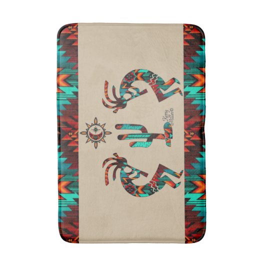 Kokopelli en cactus badmat (Voorkant Verticaal)