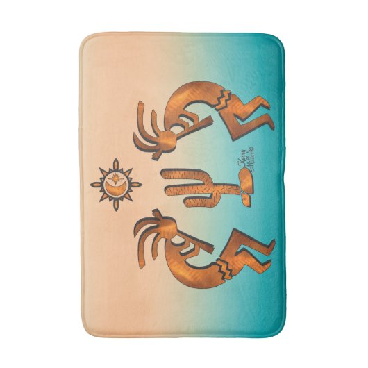 Kokopelli en cactus badmat (Voorkant Verticaal)