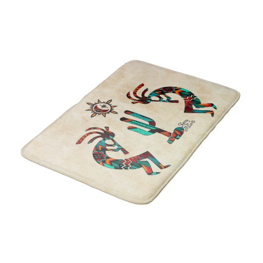 Kokopelli en cactus badmat (Gekanteld)