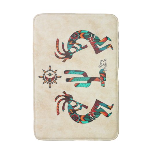 Kokopelli en cactus badmat (Voorkant Verticaal)