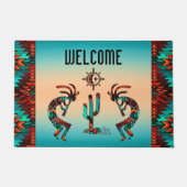 Kokopelli en cactus deurmat (Voorkant)